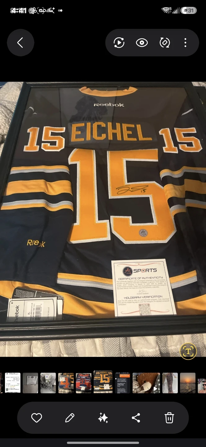 Autographed Jack Eichel #15 Hockey Jersey