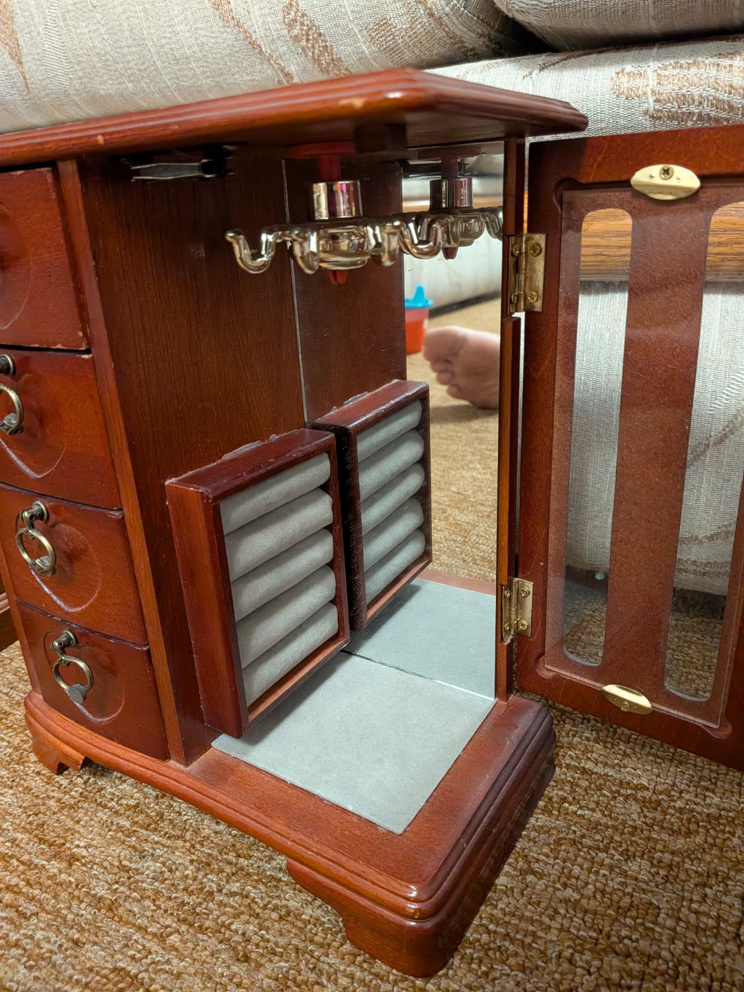 Wooden Jewellery Box with Drawers - photo 2