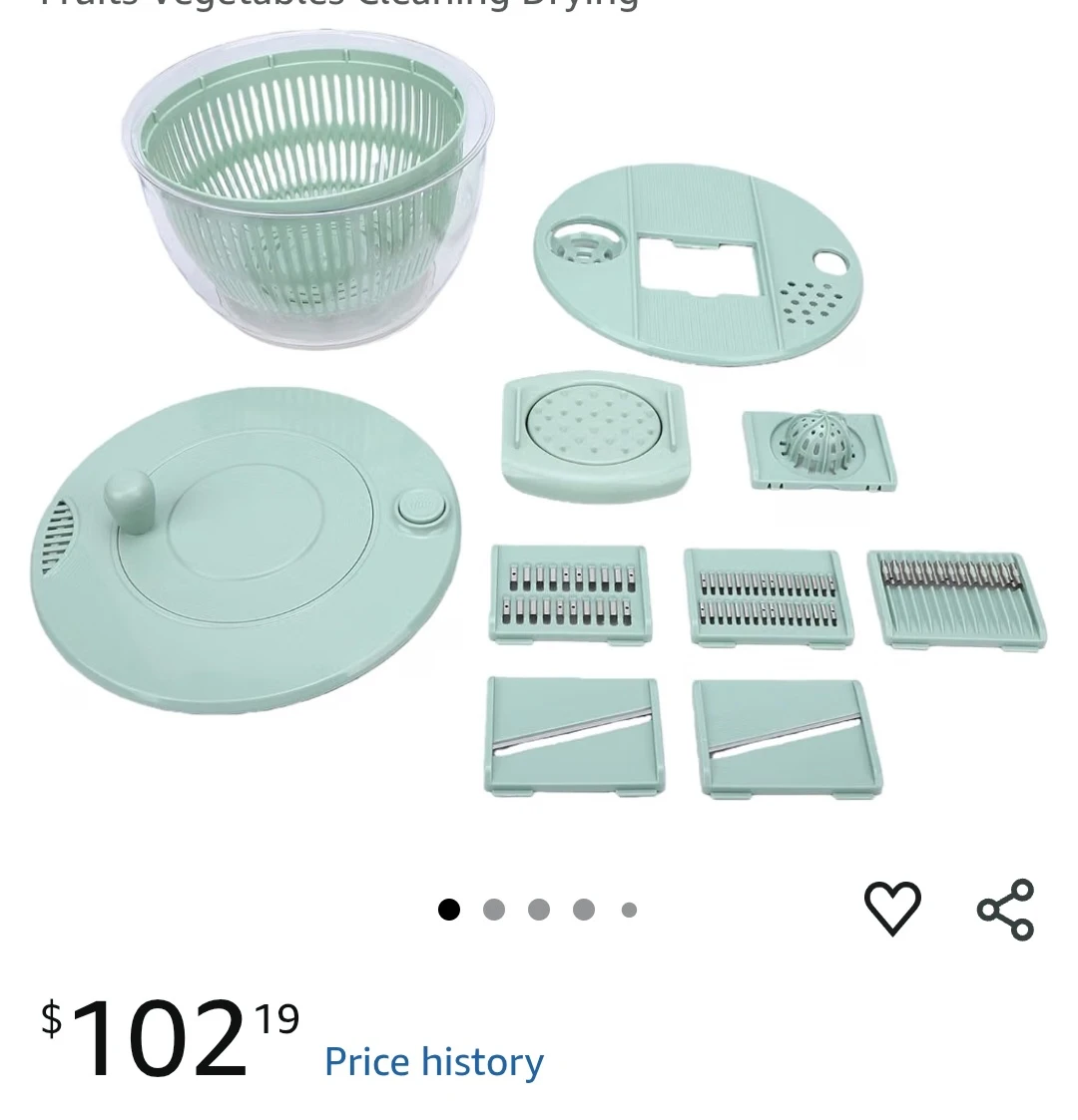 Vegetable and Fruit Salad Spinner with Interchangeable Blades