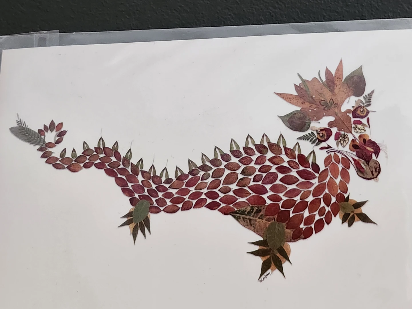 Carla Pelkey Pressed Leaf Dragon Art Print - photo 4