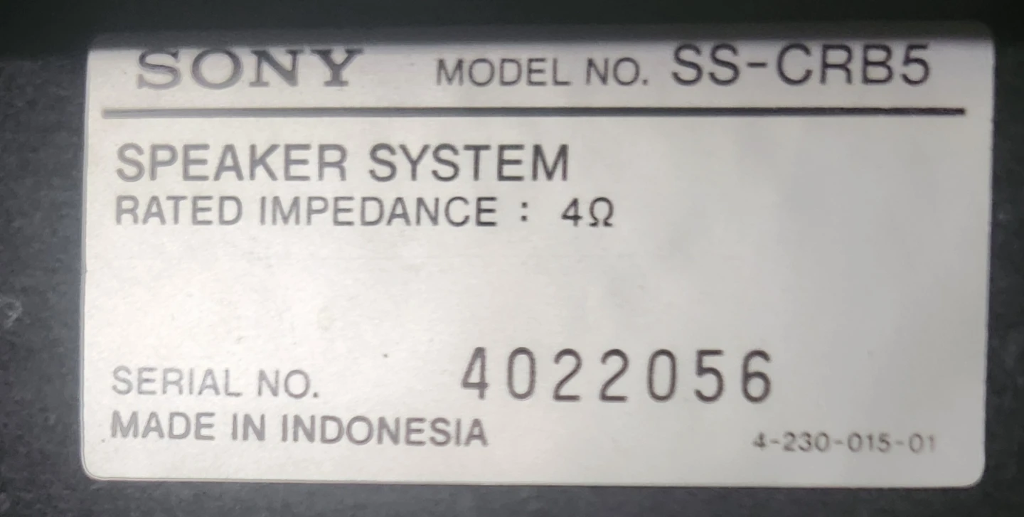 Sony SS-CRB5 2-Way Bass Reflex Speakers - photo 4
