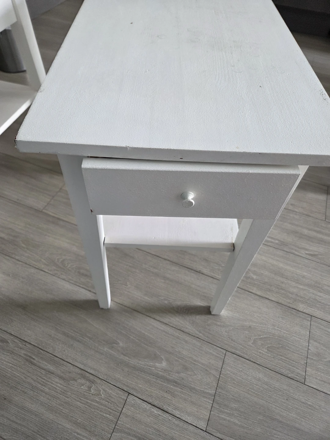 White painted wooden side table - photo 3
