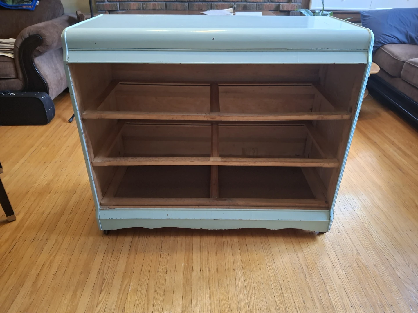 Vintage Light Blue Wooden Dresser with Mirror - photo 3