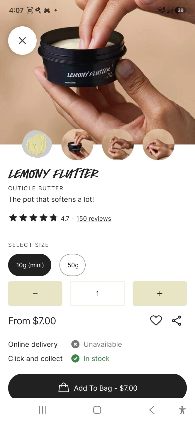 Lush Lemony Flutter Cuticle Butter