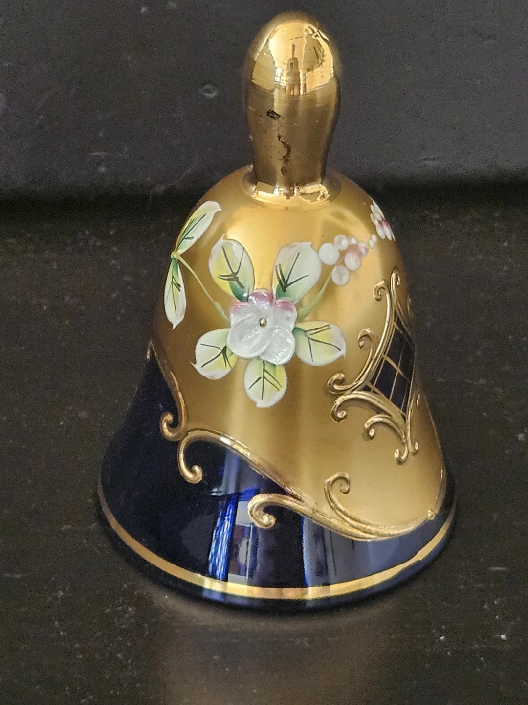 2 Decorative Hand-Painted Glass Bells - photo 3
