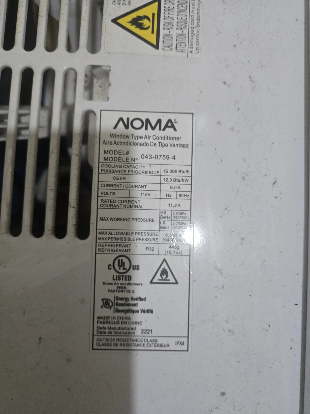 NOMA 12,000 BTU Window Air Conditioner - photo 2
