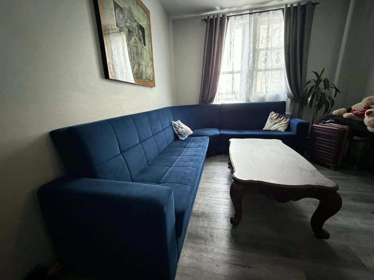 Wooden China Cabinet. Convertible L Sofa.  Wooden coffee Table - photo 2