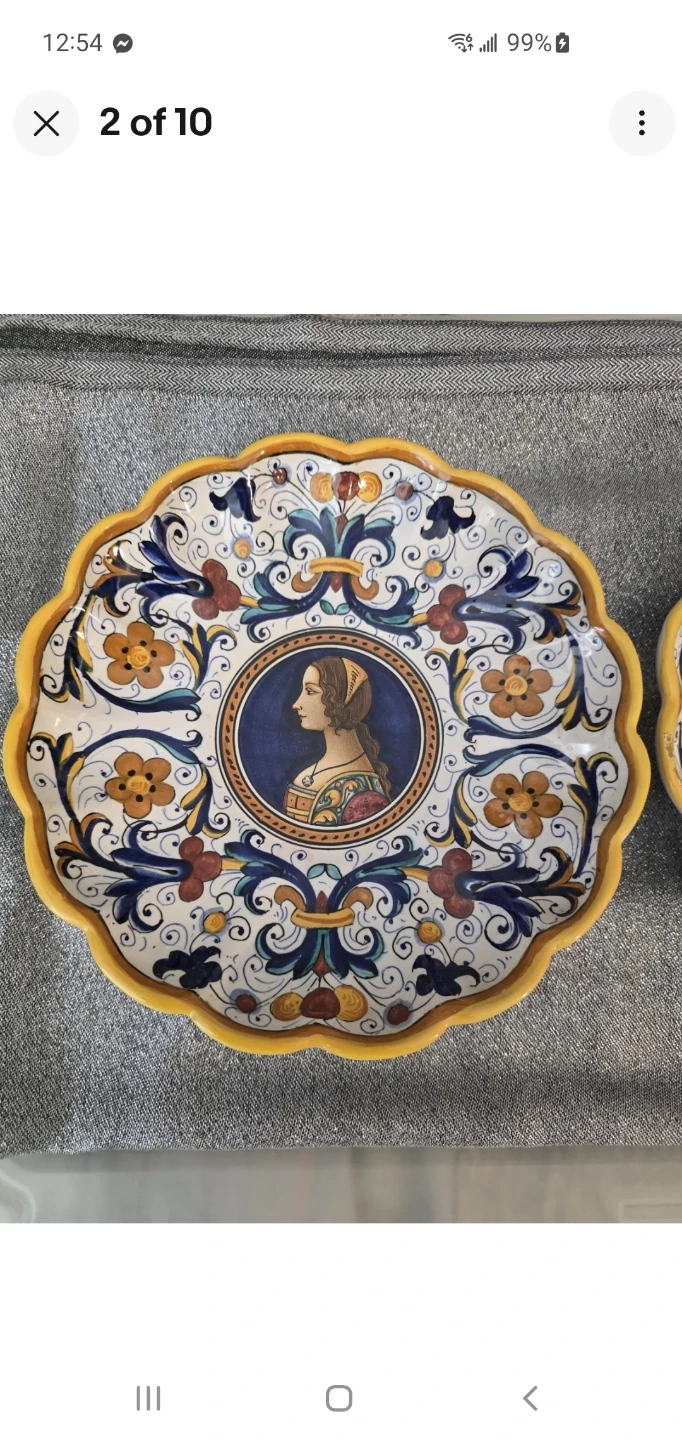 2 Handpainted Plates ARS DERUTA Italy signed - photo 2