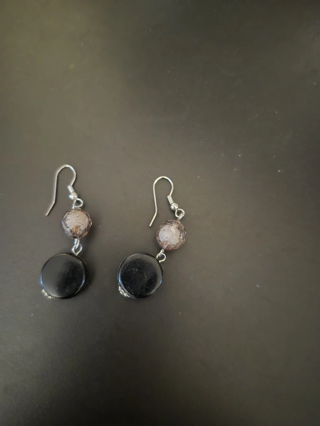 Black and Brown Beaded Drop Earrings🏈