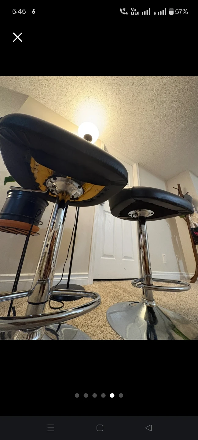 Pair of Black Swivel bar stools - photo 4