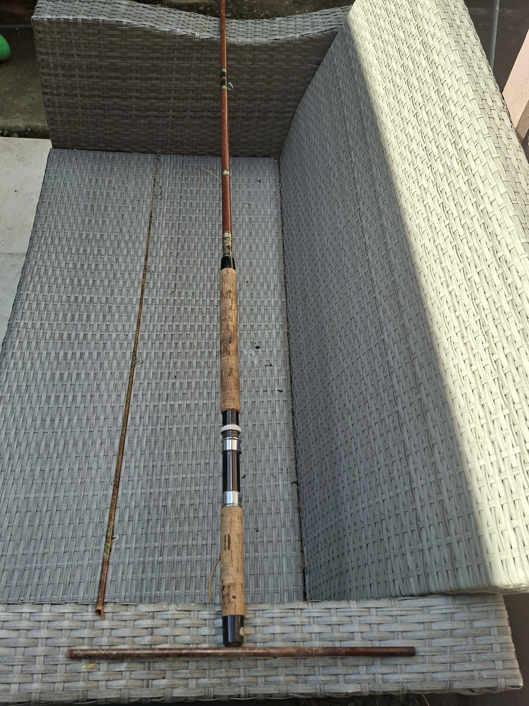 Vintage two-piece fishing rod with cork handle - photo 2