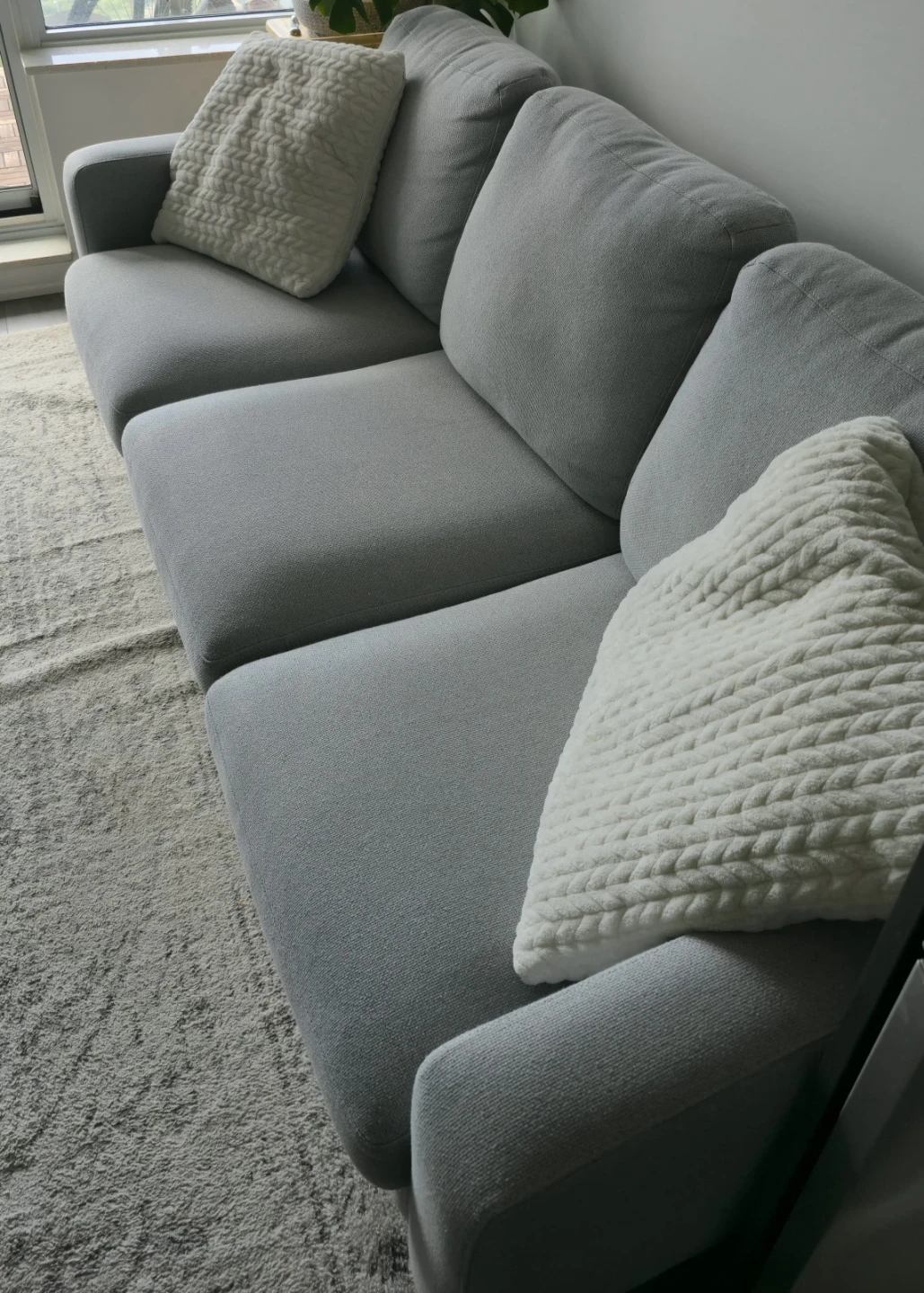 Light Grey Three-Seater Sofa - photo 2