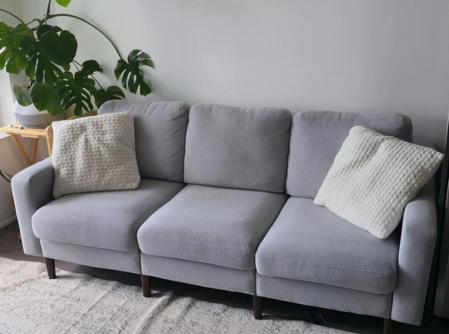 Light Grey Three-Seater Sofa - photo 4