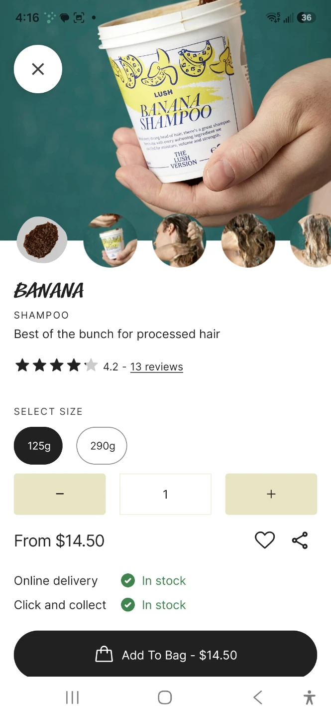 Lush Banana Shampoo 125g