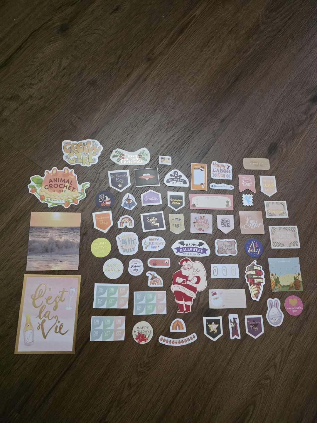 Assorted Decorative Stickers and Cardstock