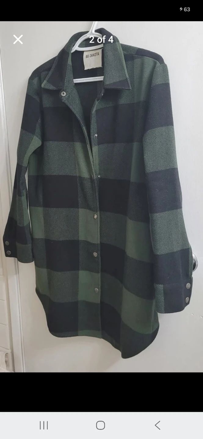 BB Dakota Green and Black Plaid Shirt Jacket - photo 2