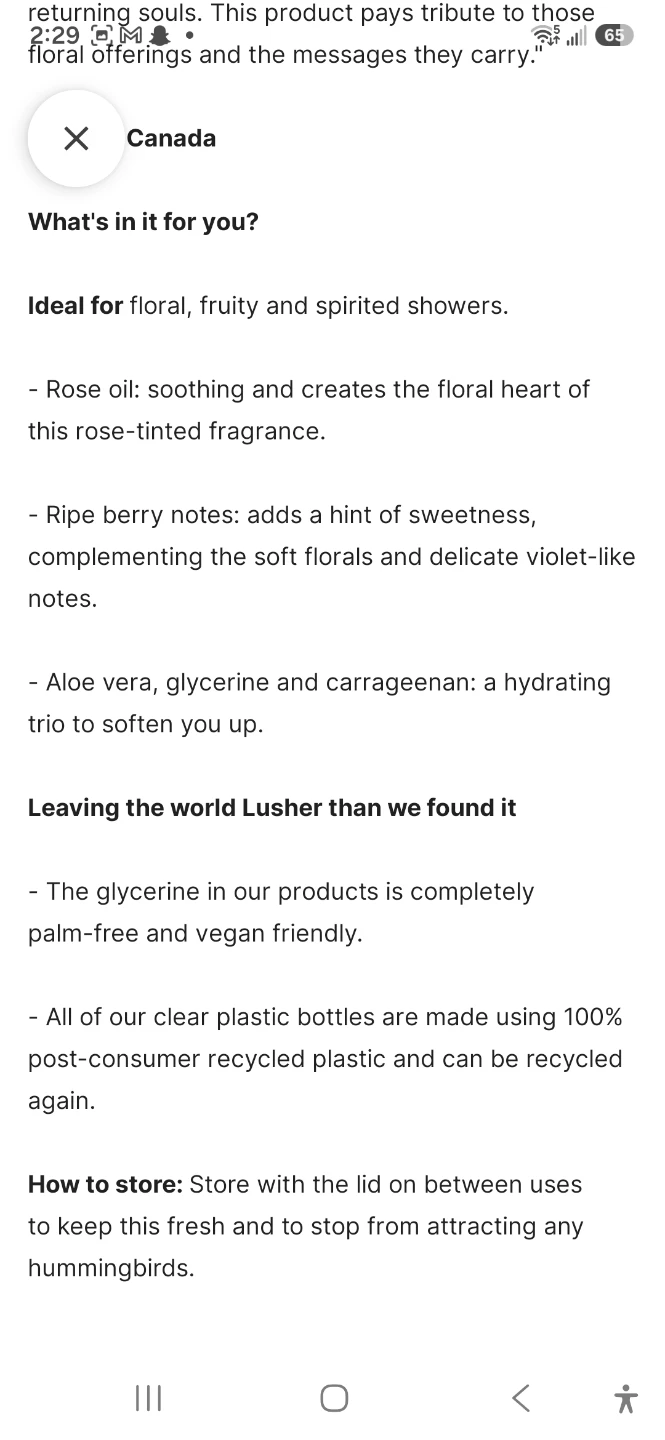 Lush Aliento Del Colibri Shower Gel - photo 3