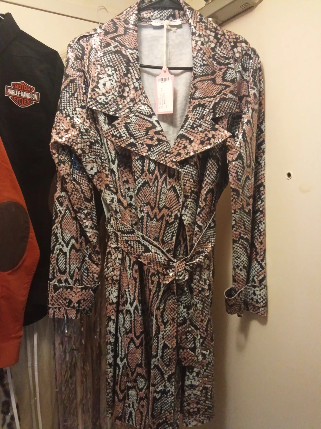 La Fille Des Fleurs Snake Print Trench Coat. Brand new - photo 4