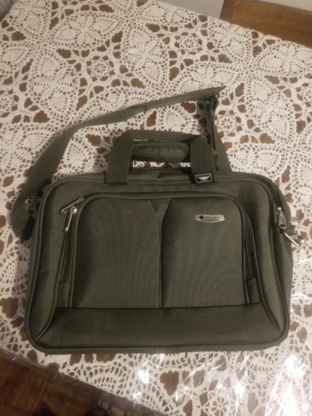 Delsey Olive Laptop Briefcase