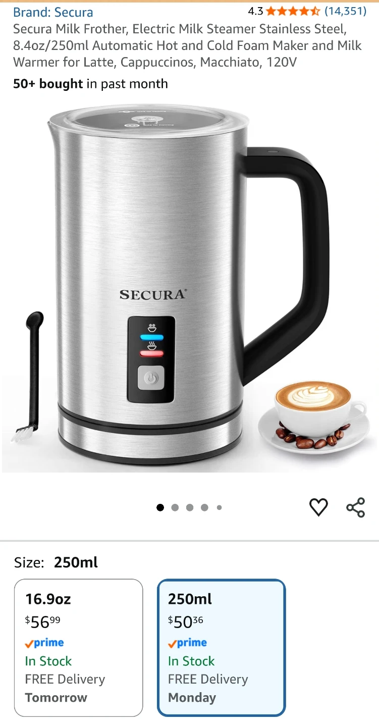 BRAND NEW - Secura Automatic Milk Frother - photo 4