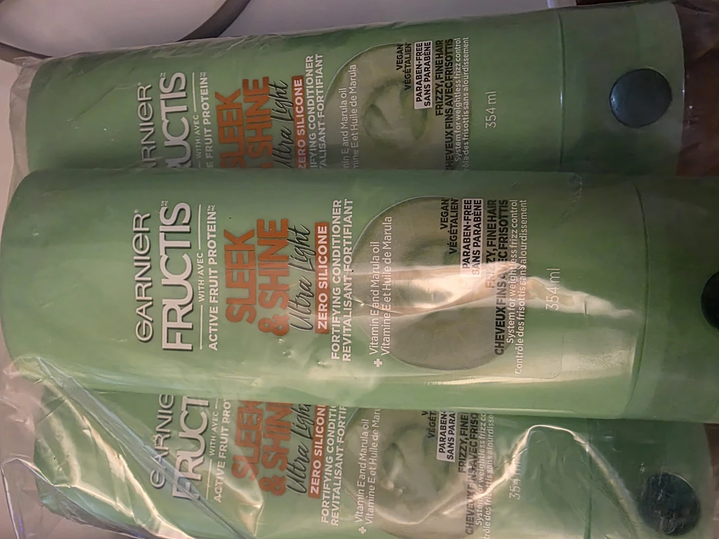 3 Bottles Garnier Fructis Sleek & Shine Conditioner