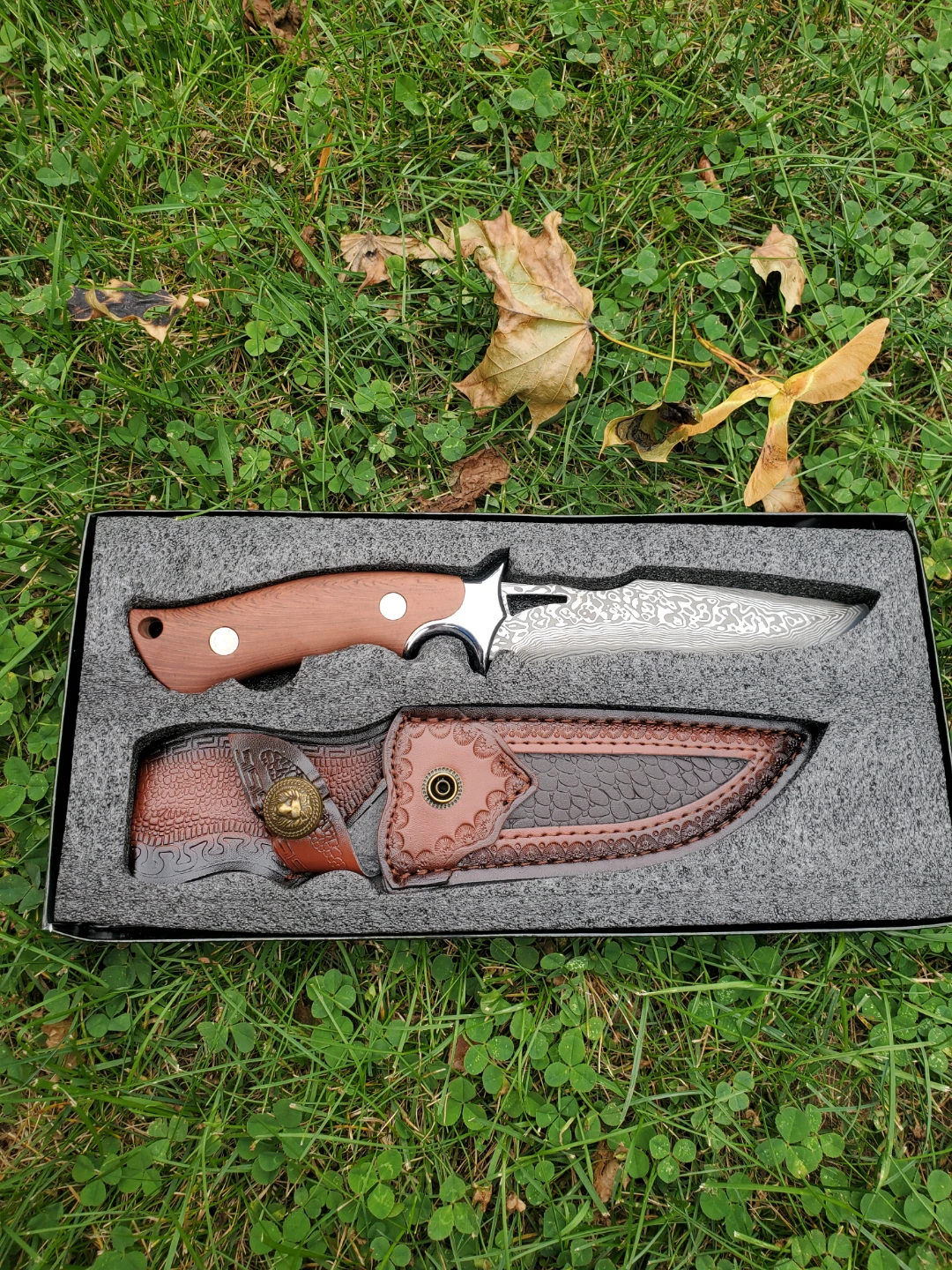 FORGED DAMASCUS HUNTING KNIFE - photo 2