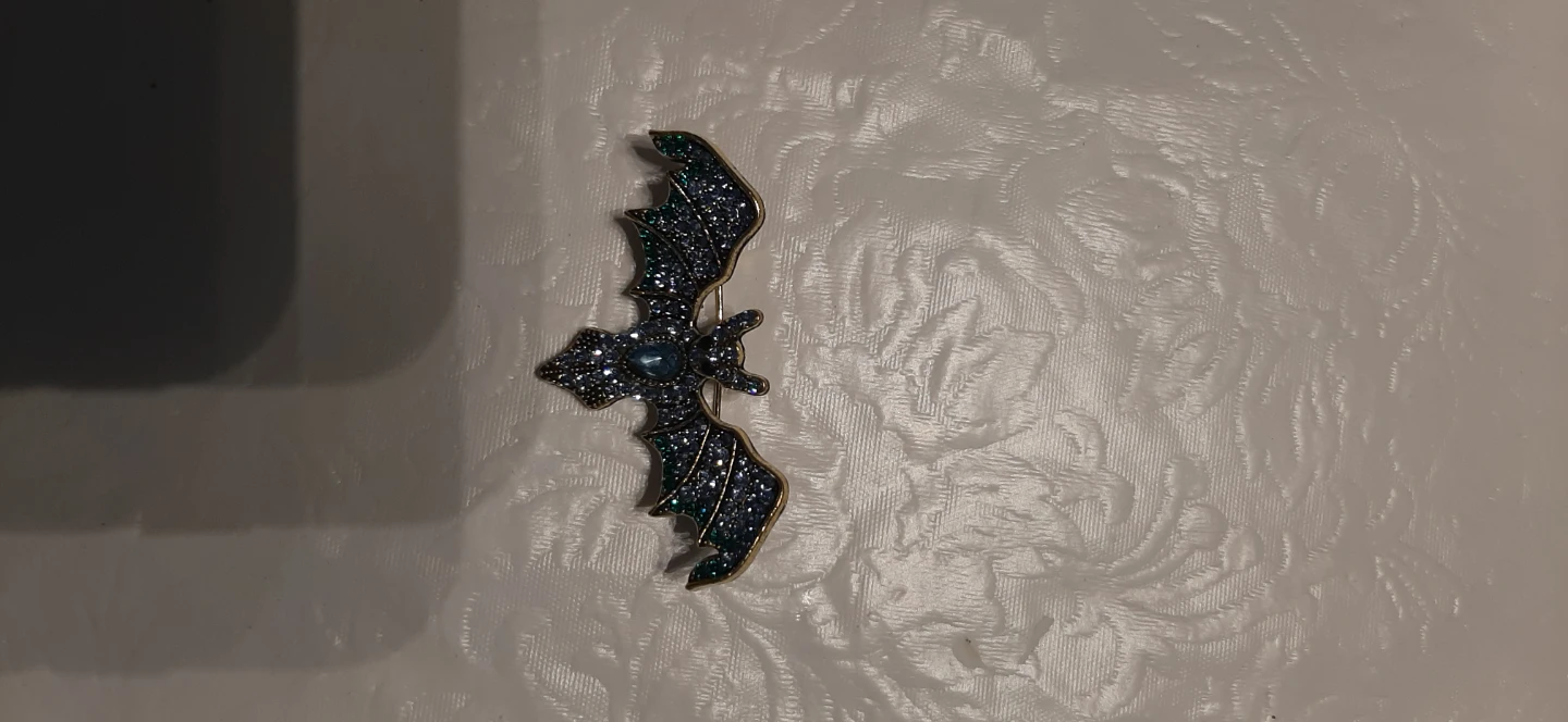 bat-shaped brooch with Blue & green stones - photo 2