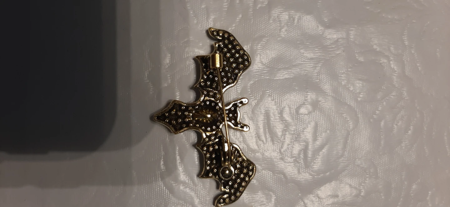 bat-shaped brooch with Blue & green stones - photo 3
