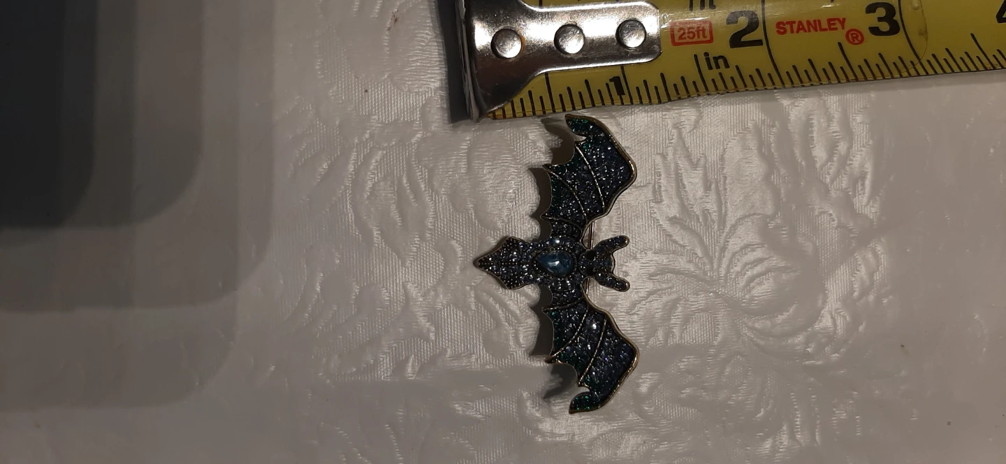 bat-shaped brooch with Blue & green stones - photo 5