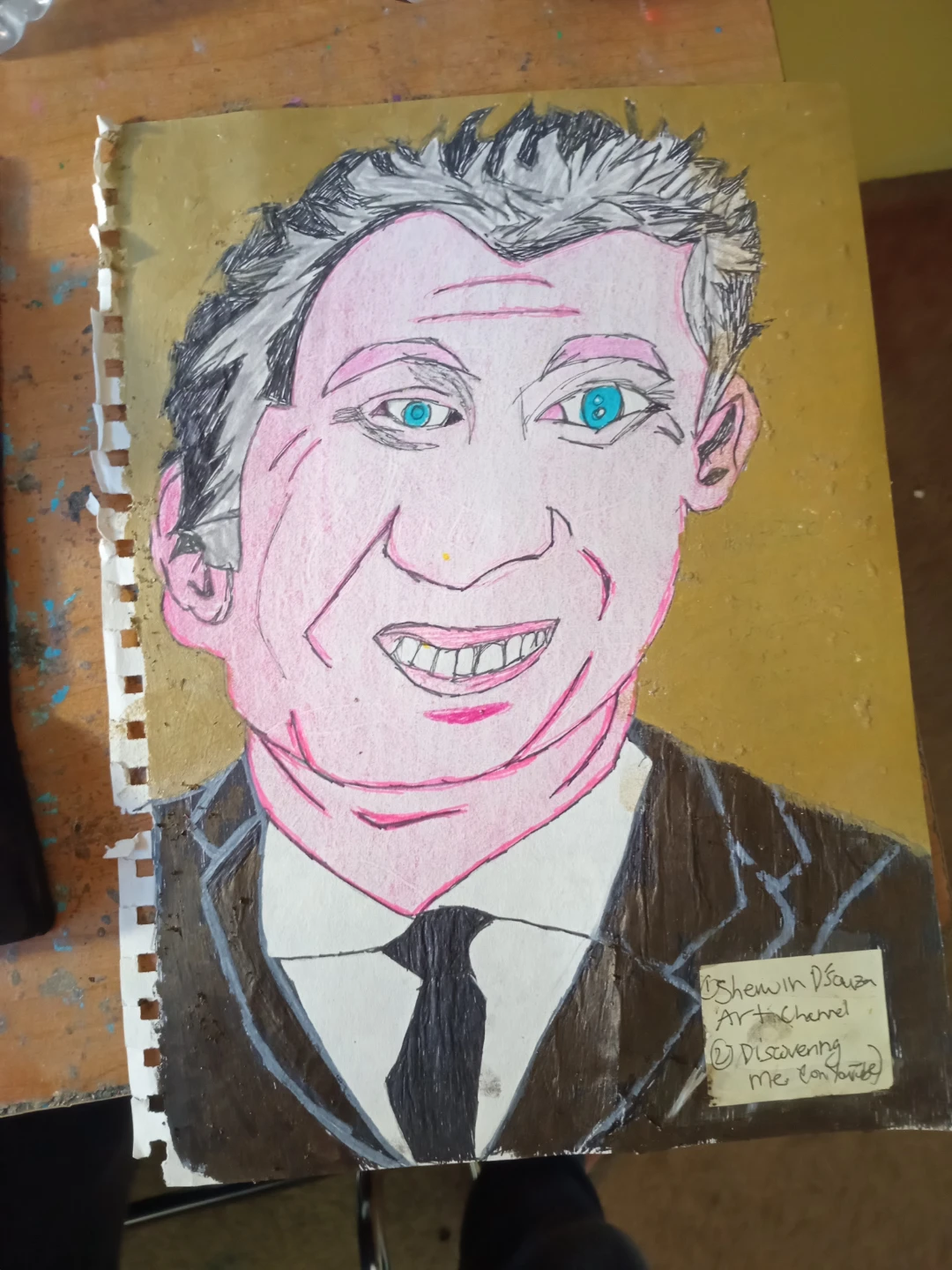 MARIO LEMIEUX DRAWING BY CUSTOM ARTIST SHERWIN