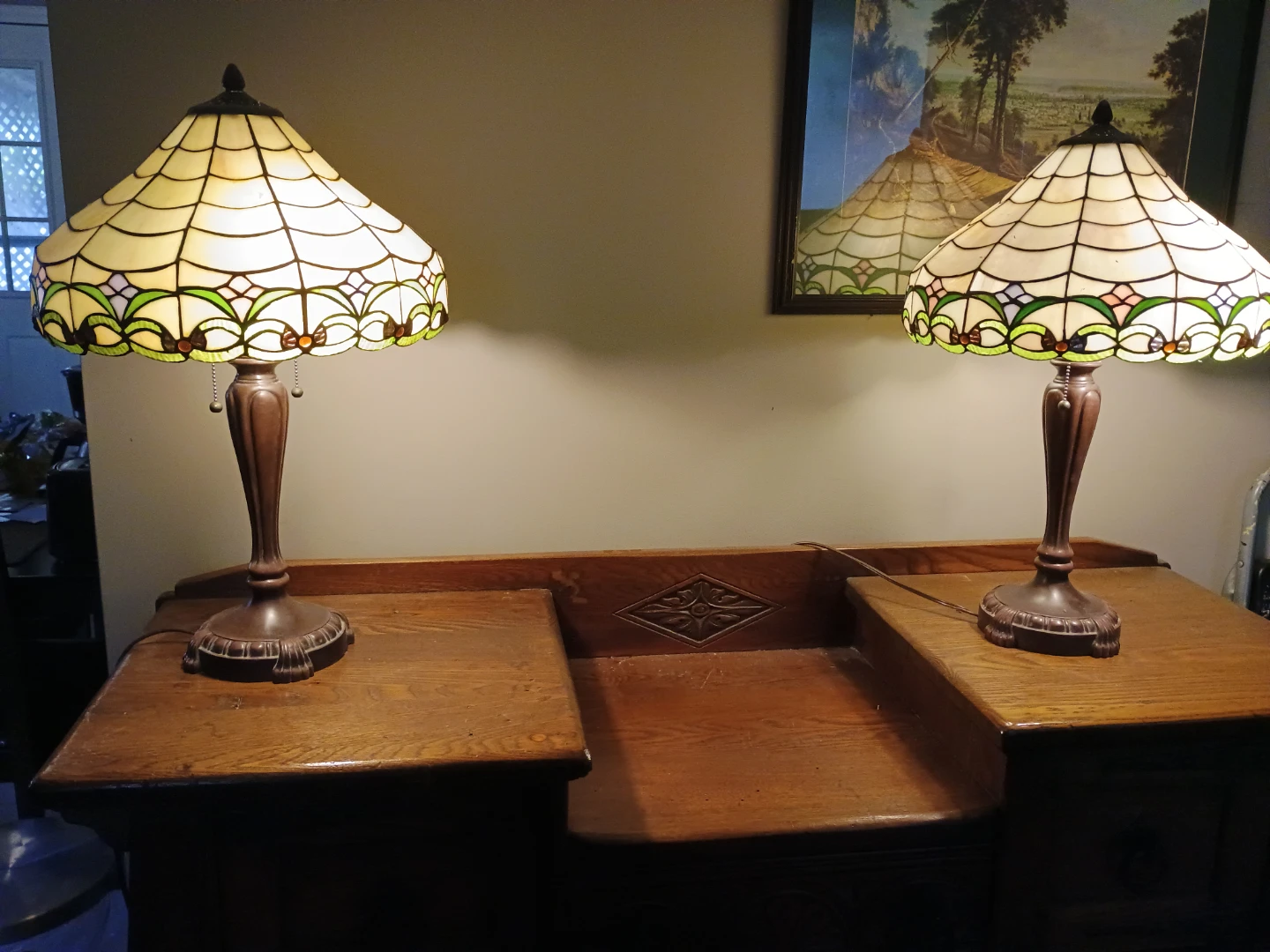 Two Tiffany Style lamps