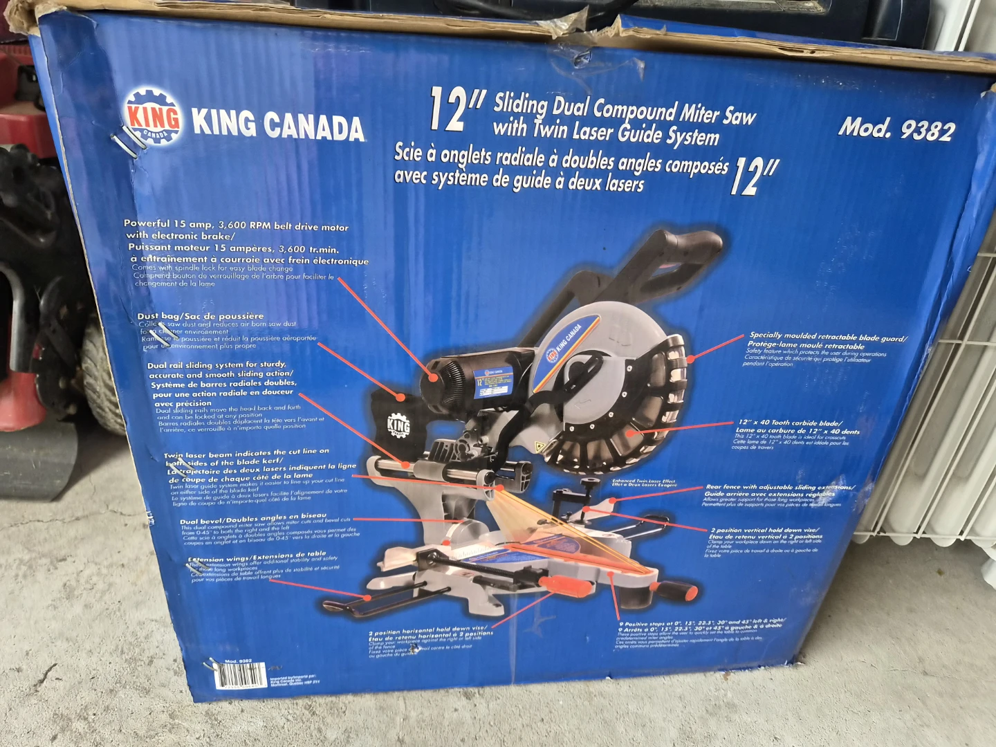 King Canada 12 inch Sliding Dual Compound Miter Saw - photo 2
