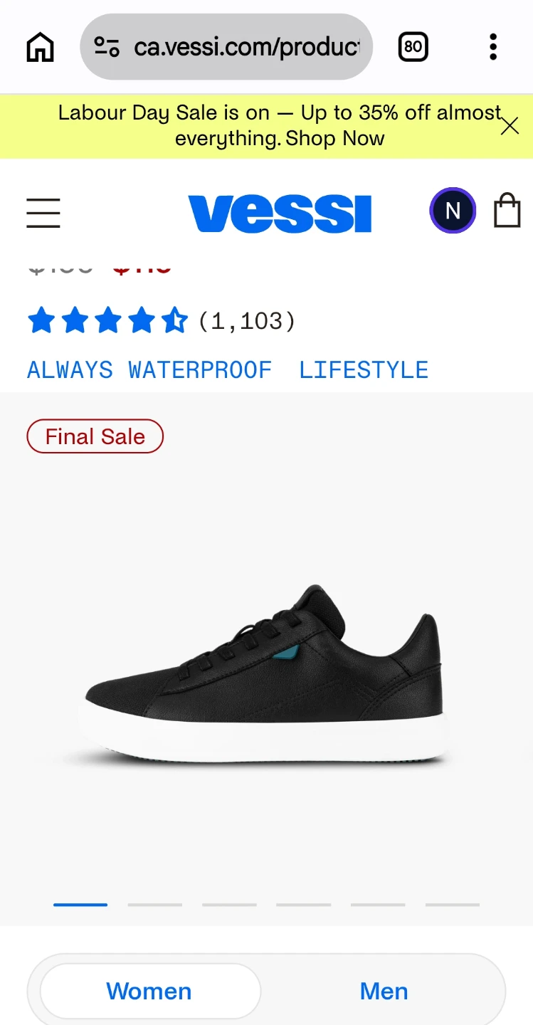 Vessi Asphalt Black Lifestyle Sneakers - photo 2