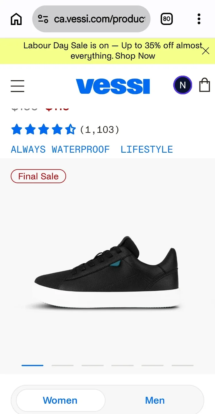 Vessi Asphalt Black Lifestyle Sneakers - photo 2