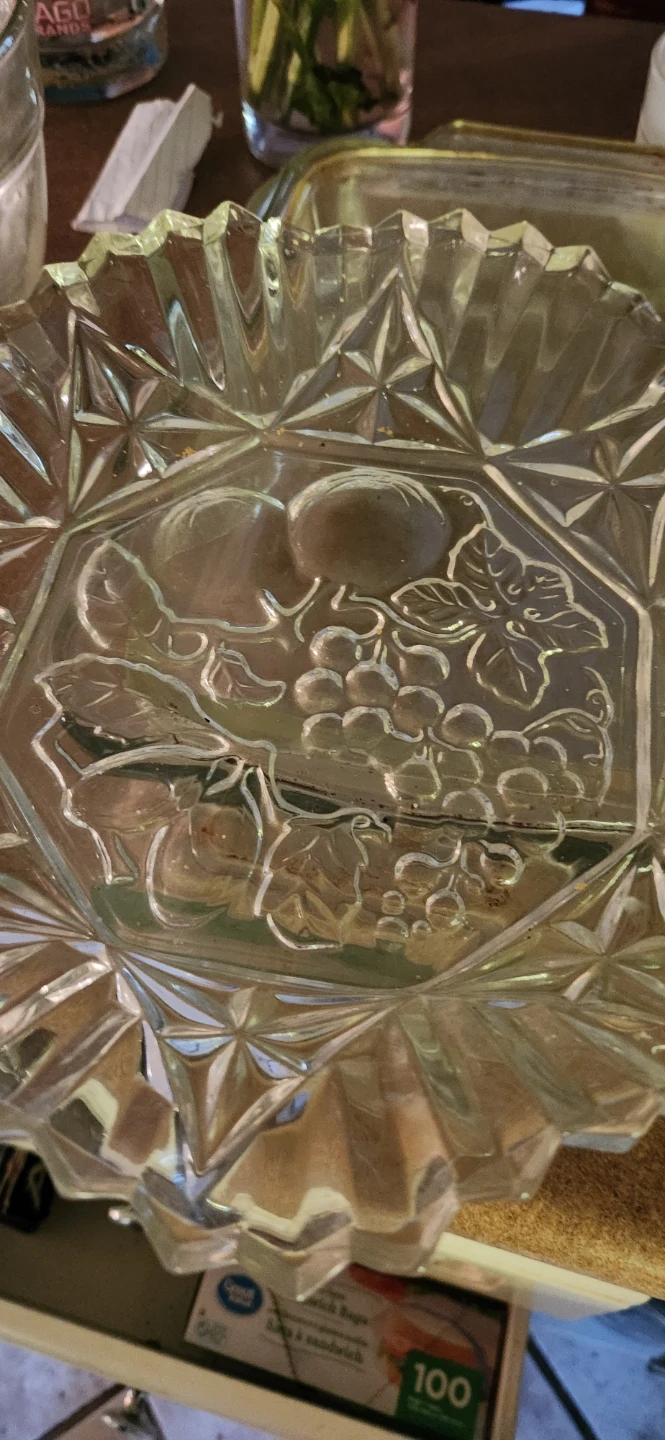 Vintage Pressed Glass Fruit Serving Bowl - photo 2