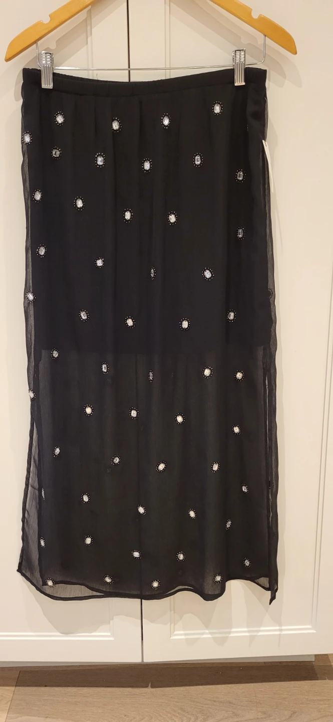 Anthropologie NWT Sheer Shine Column Midi Skirt With Side Slits - photo 2