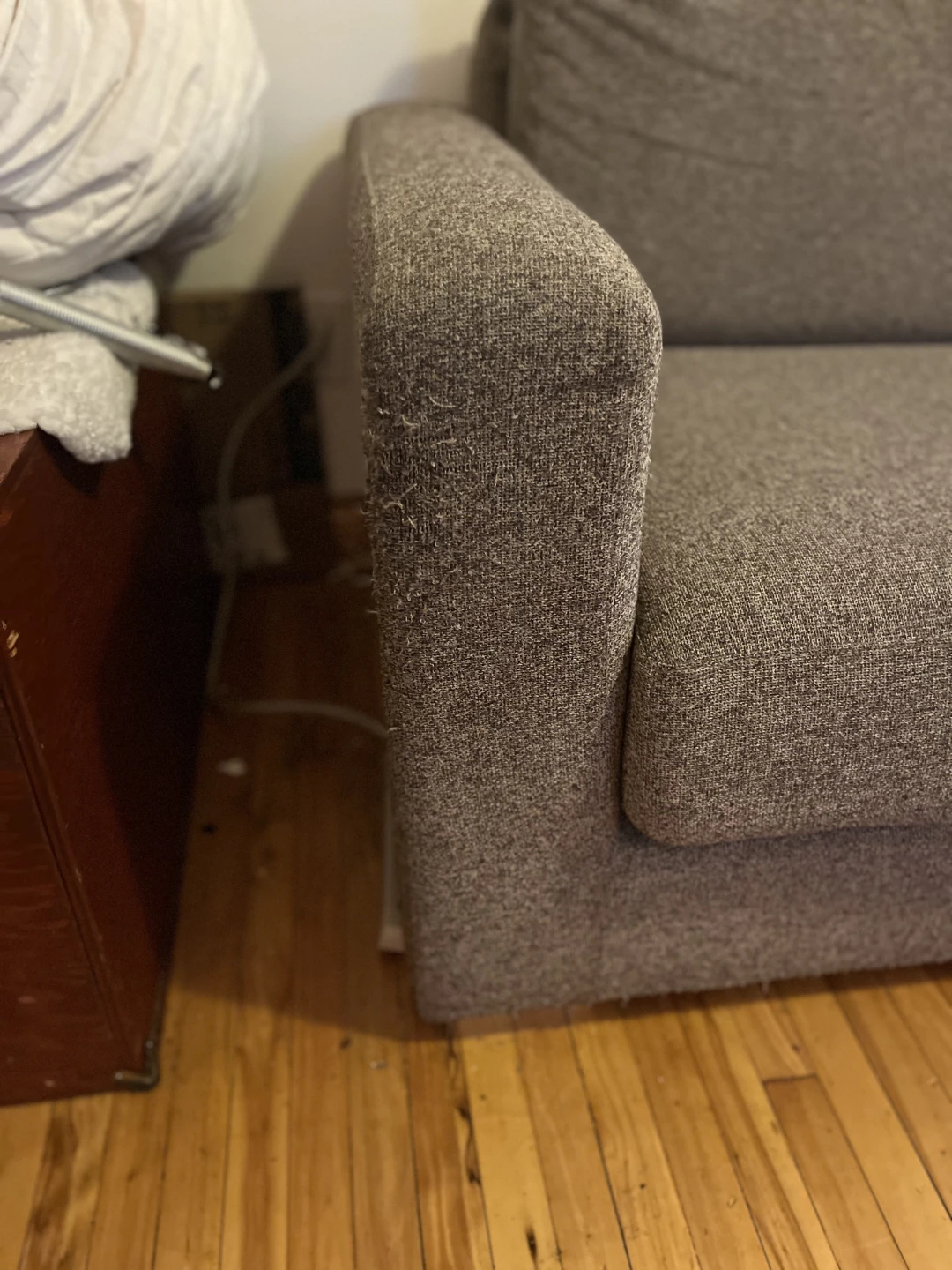 Grey Fabric Sofa with Matching Ottoman - photo 4