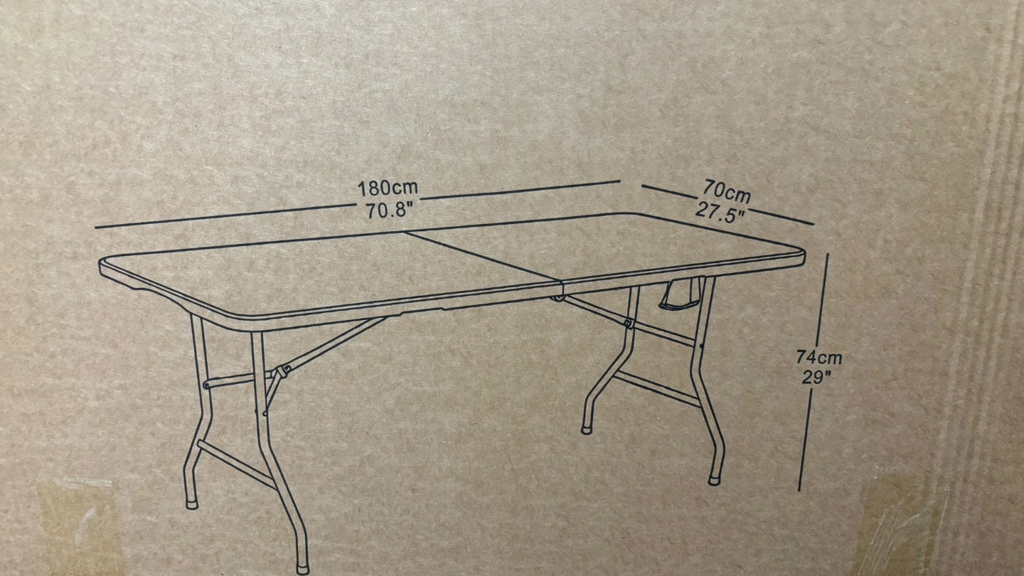 6-Foot Folding Table - White Plastic Table - photo 5