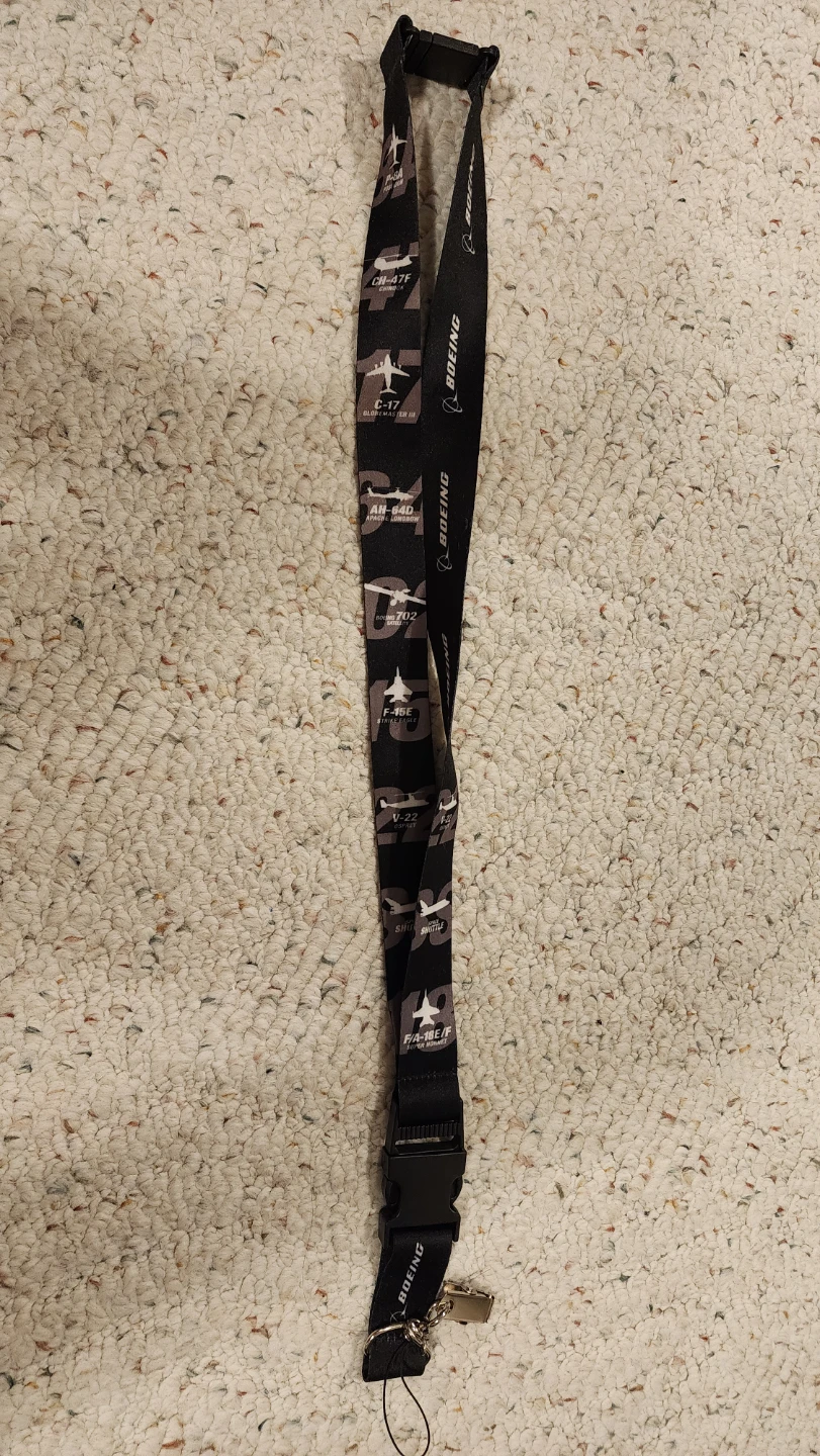 Boeing aircraft lanyard