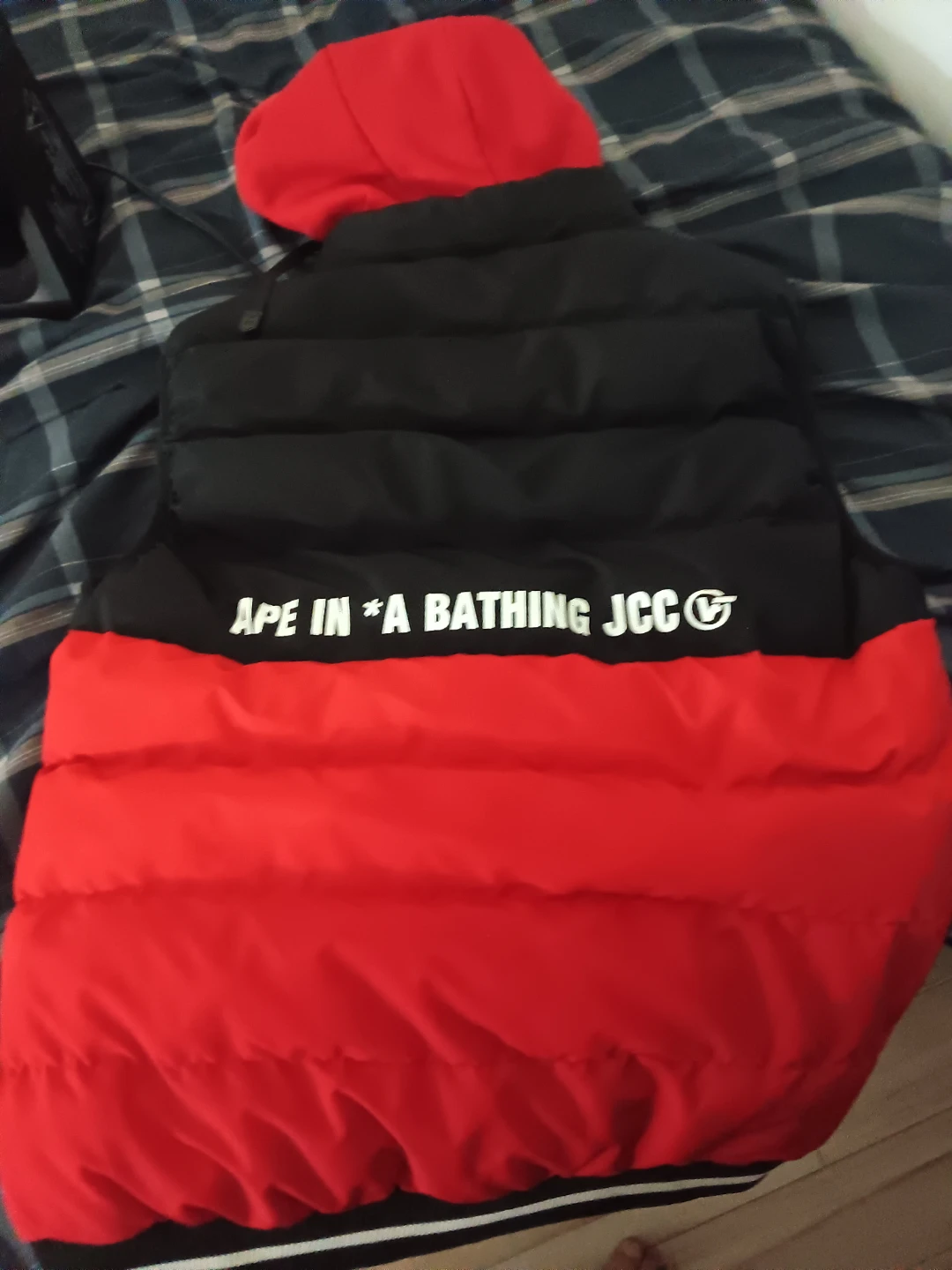 Black and Red Puffer Vest