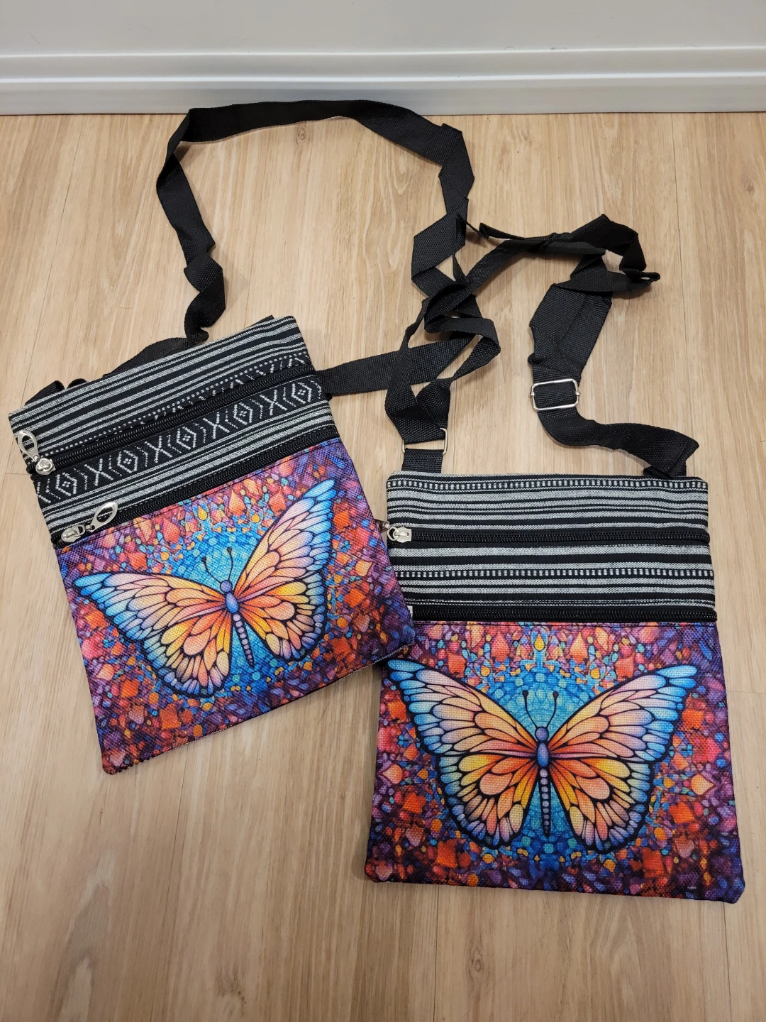Set of 2 Butterfly Print Bags