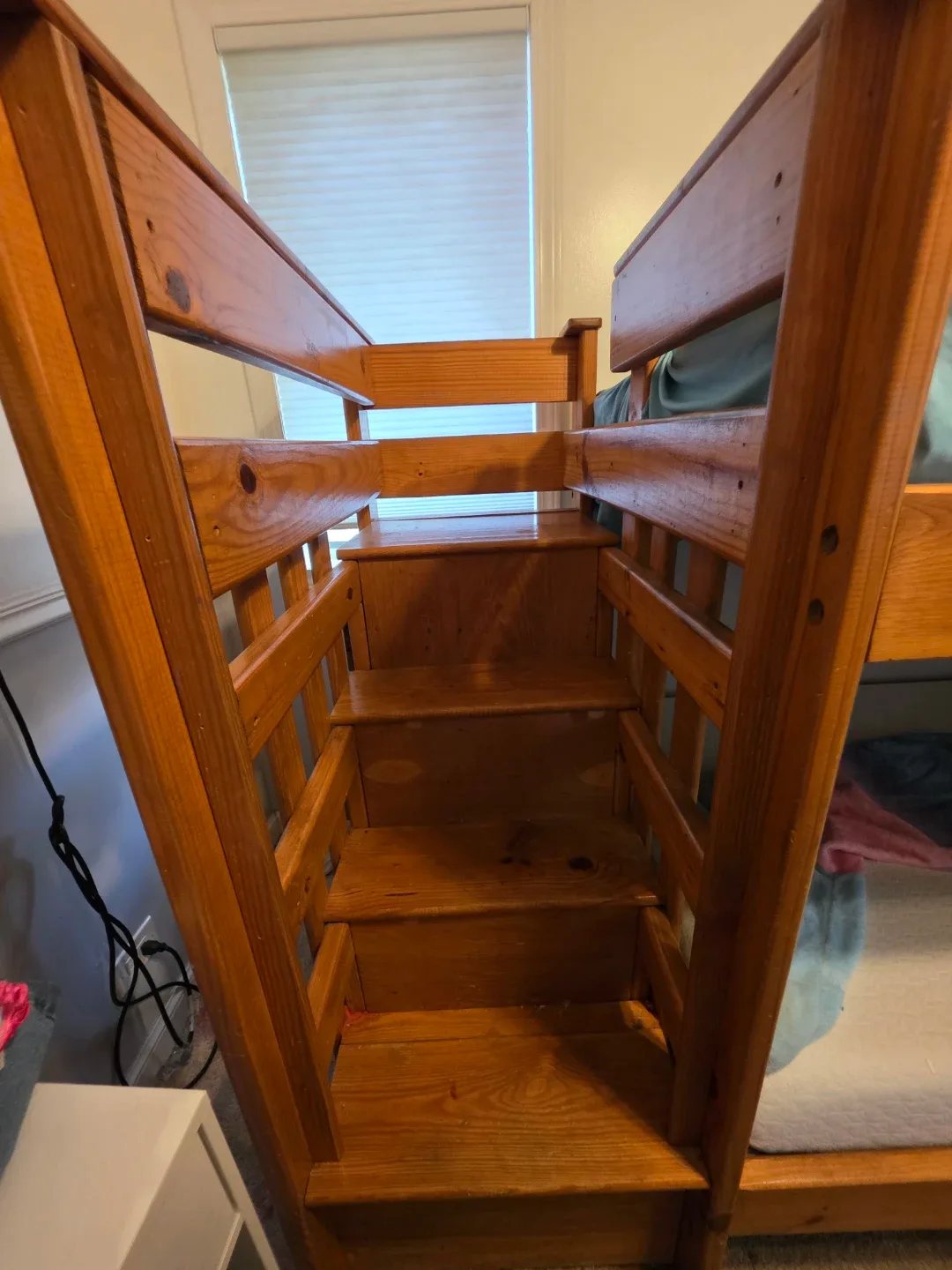 Wooden Bunk Bed with Stairs and Drawers - photo 2