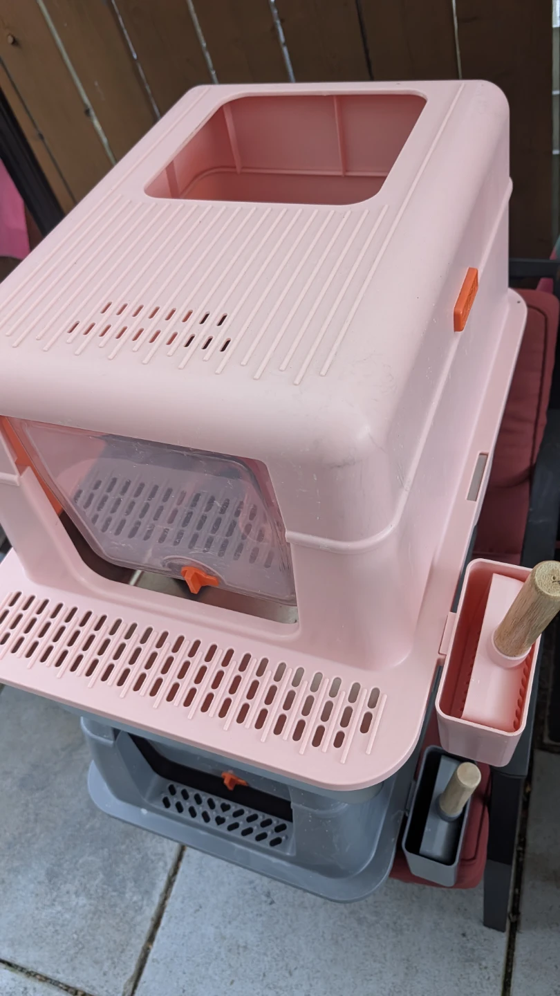 XL Stainless Steel Cat Litter Box with Cover - photo 3