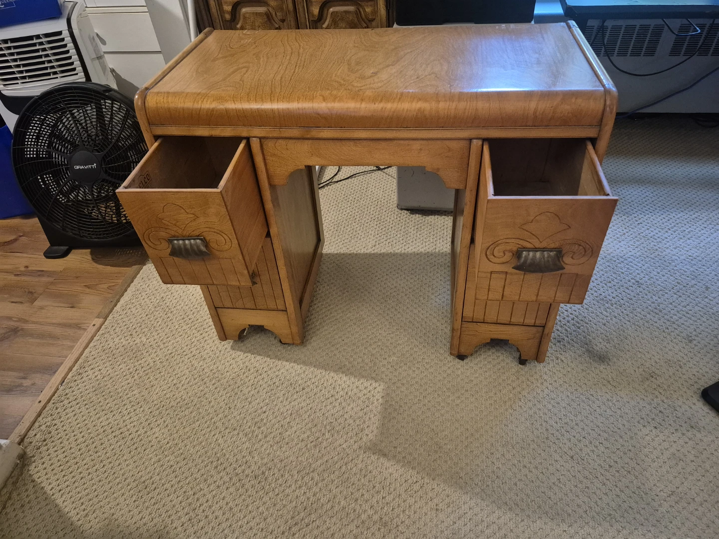 Vintage Oak Vanity Desk - photo 2