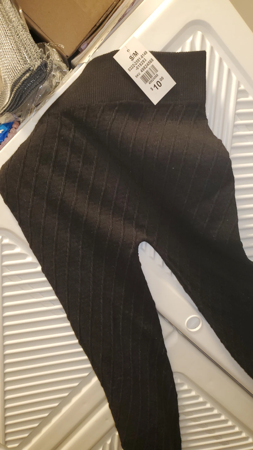 🏈Textured Leggings - Black/Grey - Size S/M