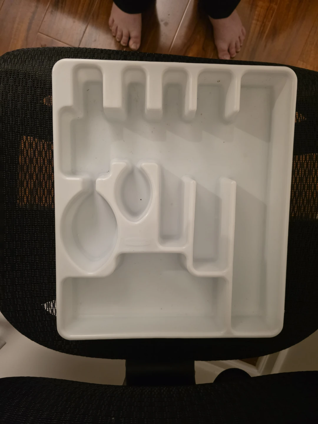 White Plastic Cutlery Organizer Tray