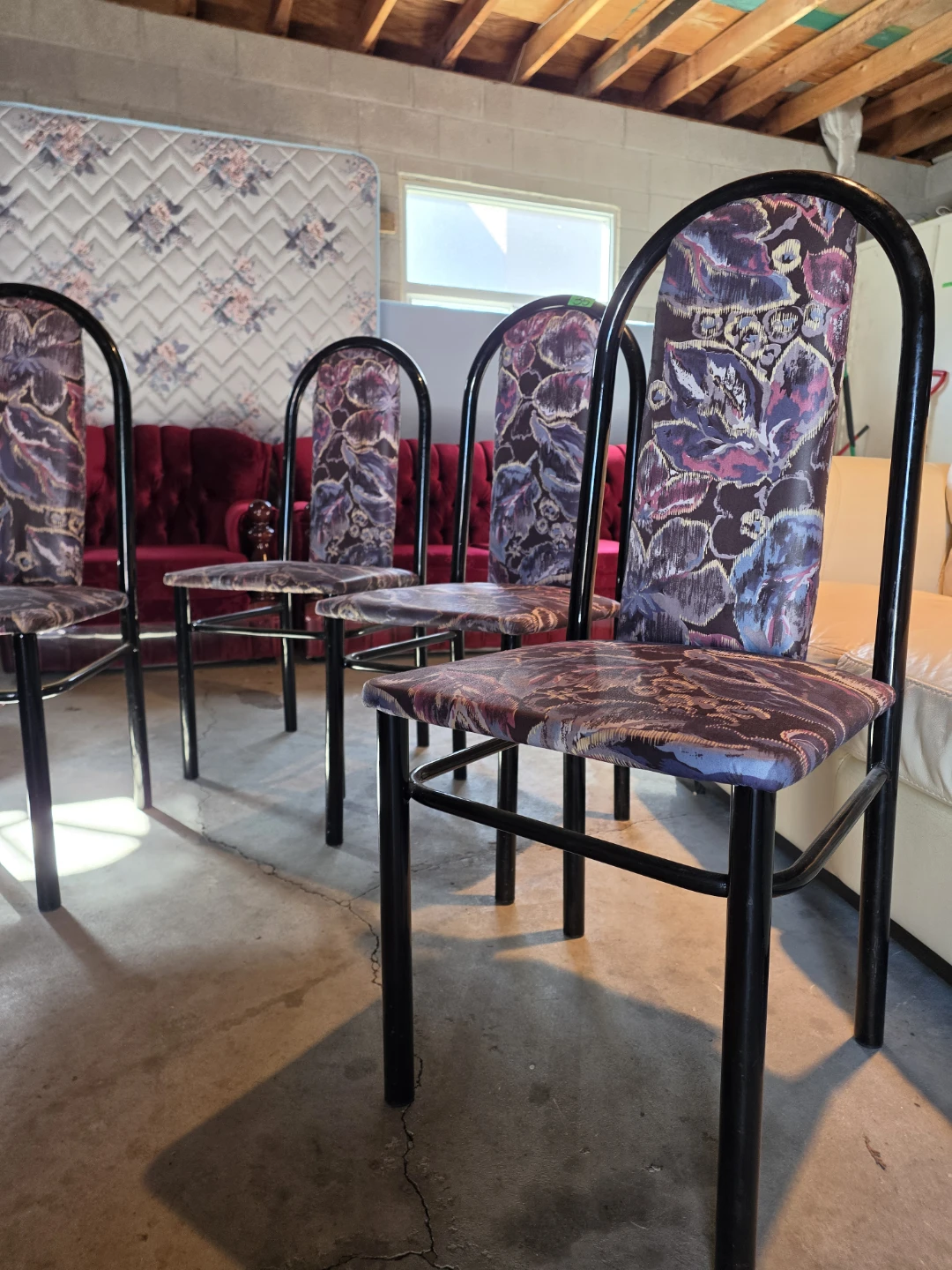 Set of 4 Floral Pattern Dining Chairs - photo 3