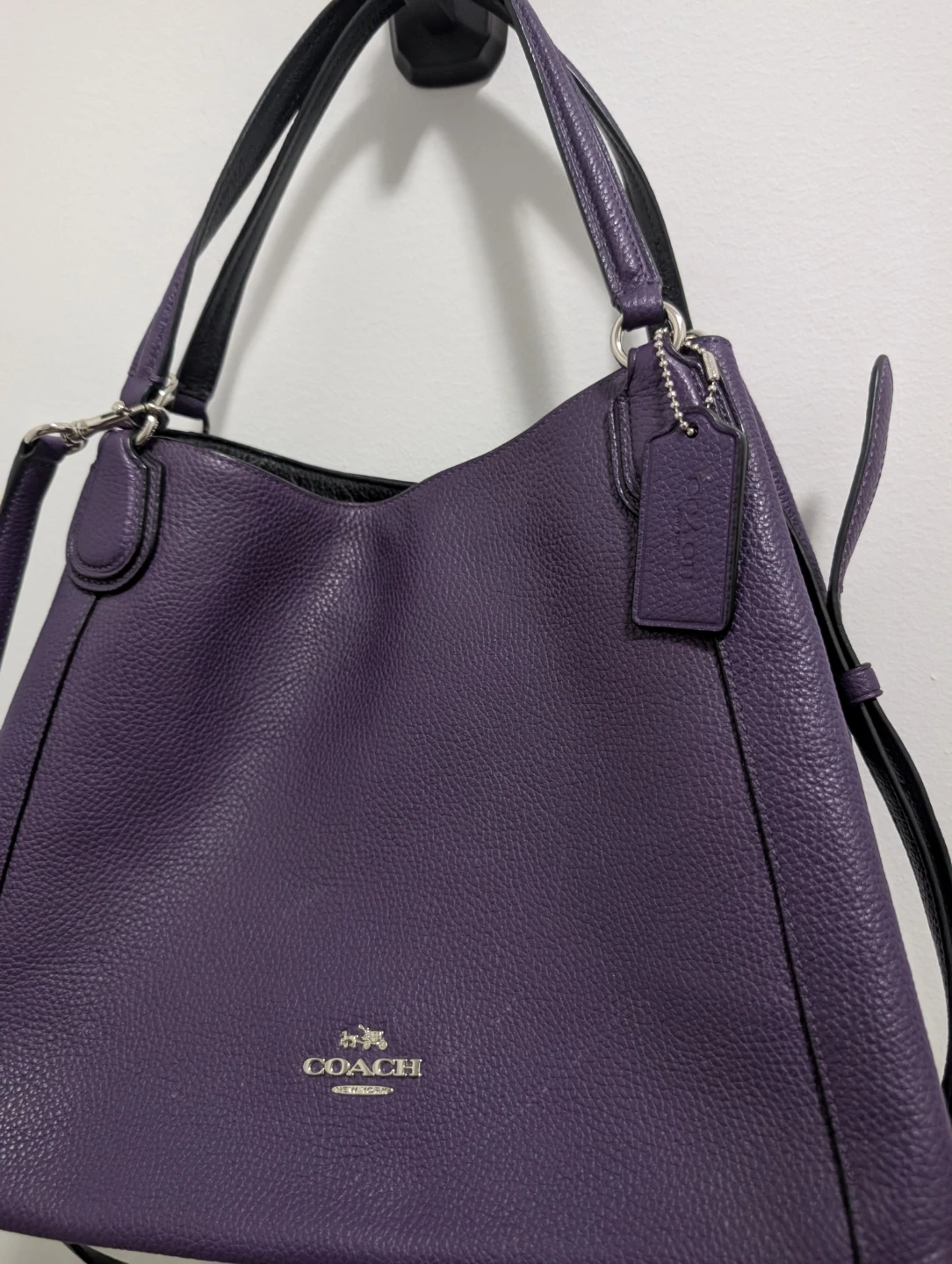 Coach Purple Pebble Leather Handbag - photo 3