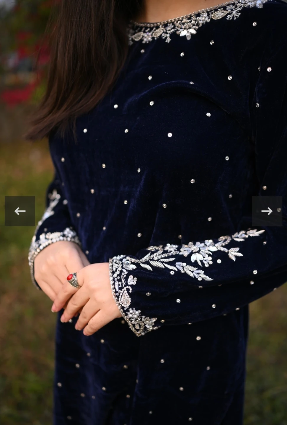 2 piece velvet pakistani dress - photo 2