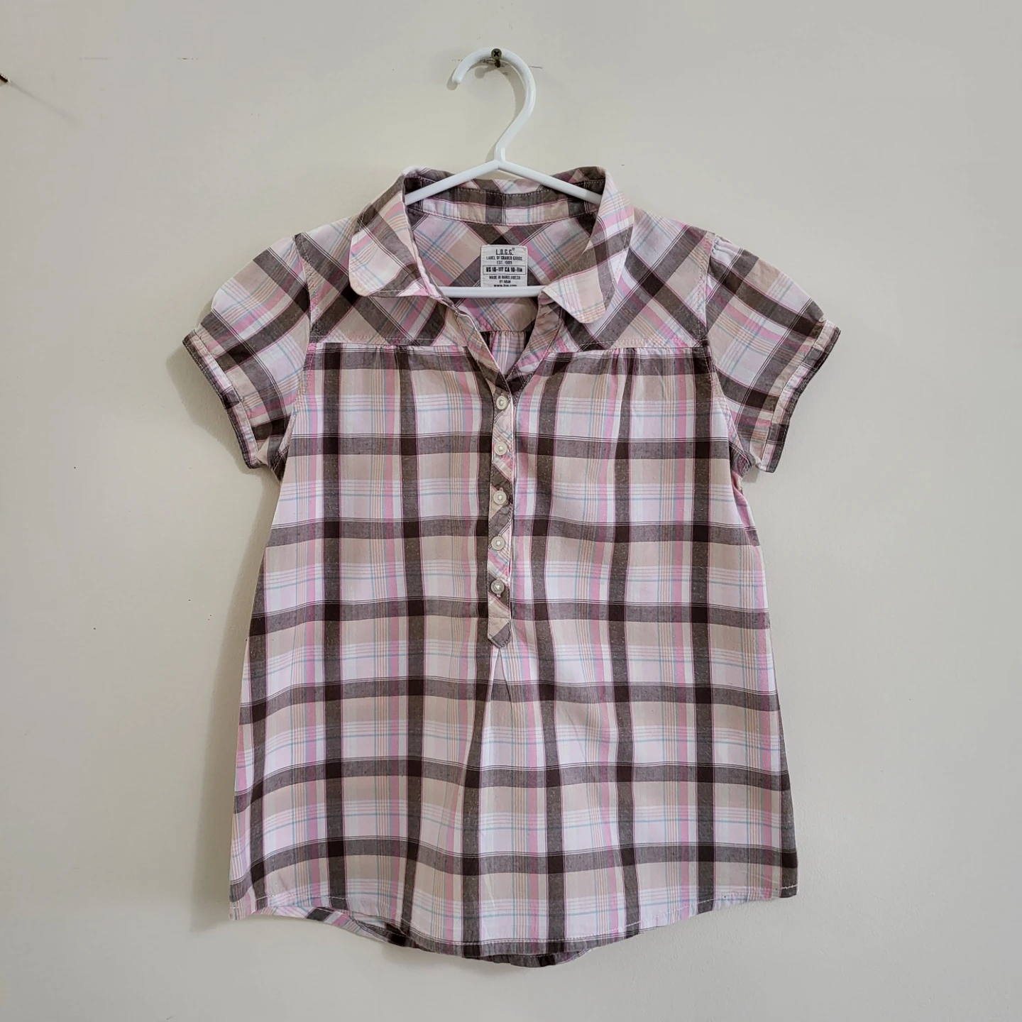 H&M Kids Short-Sleeve Plaid Shirt / Blouse (Size 10-11Y)